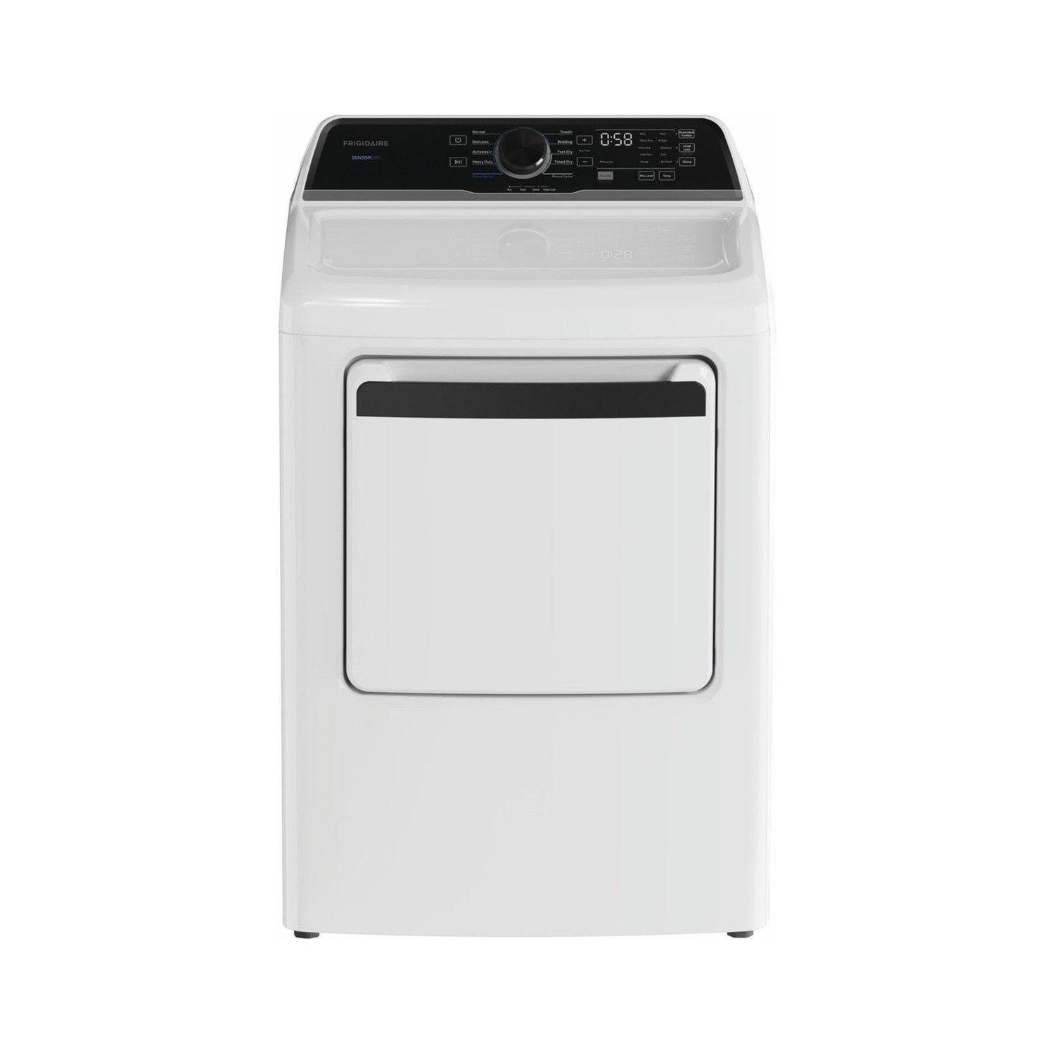 Frigidaire FLVE7523BW 7 cu. ft. electric dryer white — secadora eléctrica Frigidaire FLVE7523BW de 7 pies cúbicos